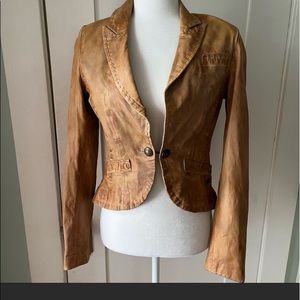 NWT Camel color vegan leather jacket